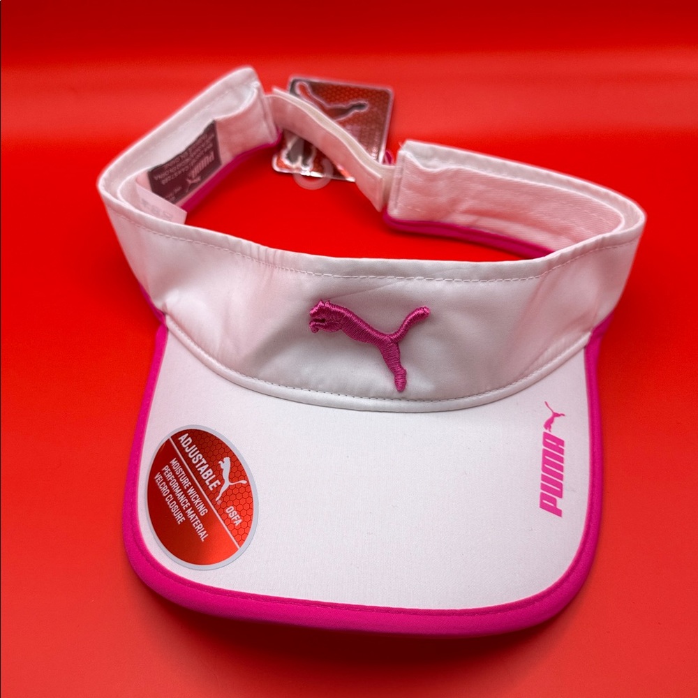 NWT Puma Women’s White & Pink Adjustable Golf/Tennis Visor OSFA